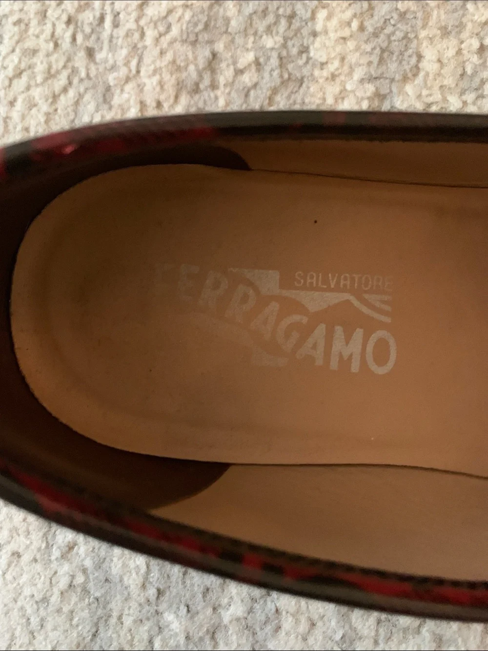 Salvatore Ferragamo Men’s Black and Red Gancini Leather Loafers